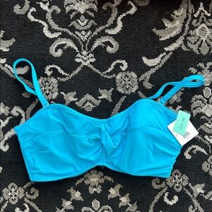 NWT Sunsets Iconic Twist Bandeau Size 34D/36C Poolside Blue